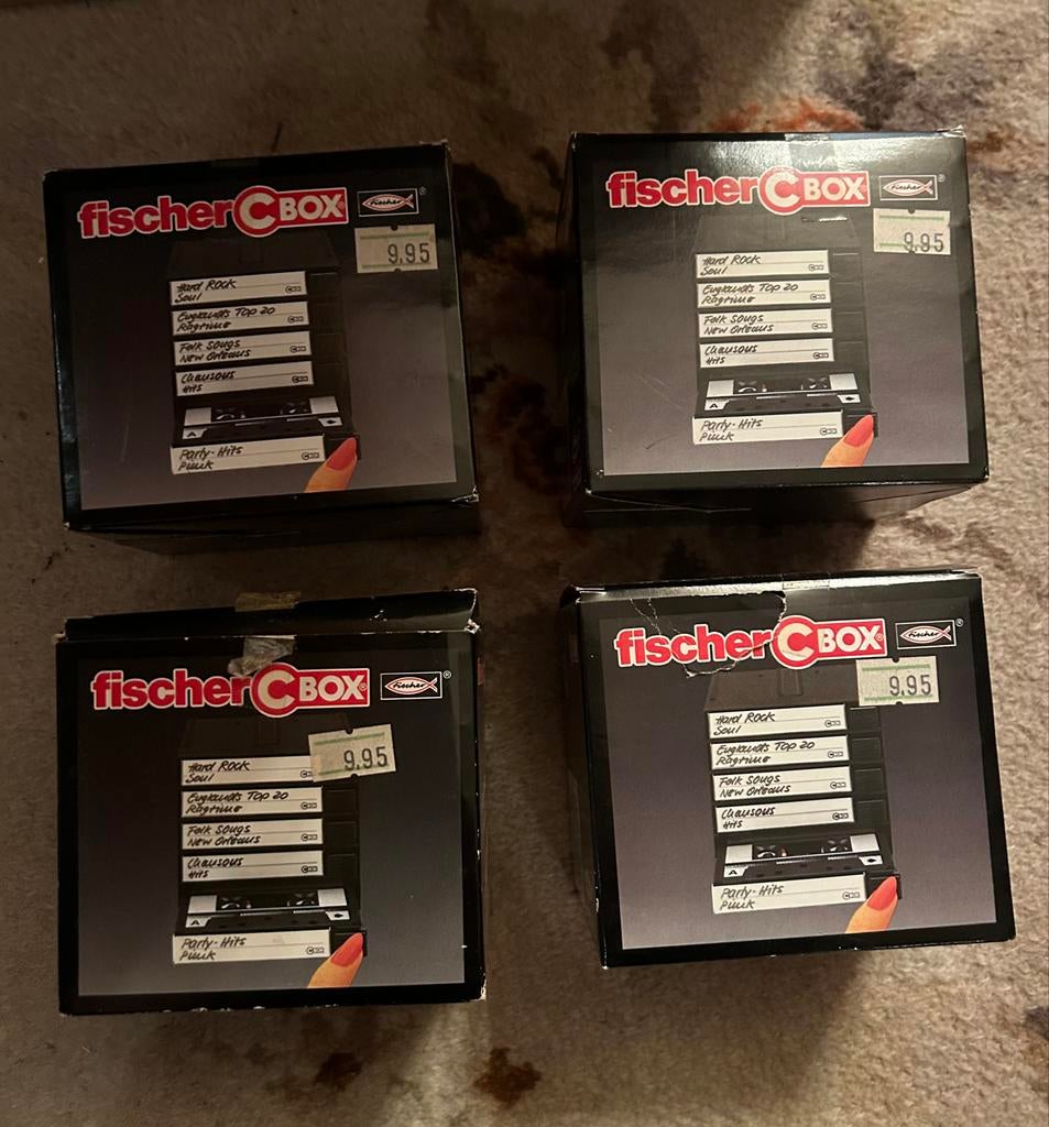 Fischer C Box cassette opbergdozen - 4 stuks, 2 t/m 25 bandjes, Overige genres, Ophalen of Verzenden, Met bewaardoos, rek of koffer