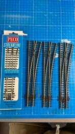 Peco SL-95 code 100 middel wissels rechts 4 stuks, Overige merken, Gelijkstroom, Nieuw, Rails