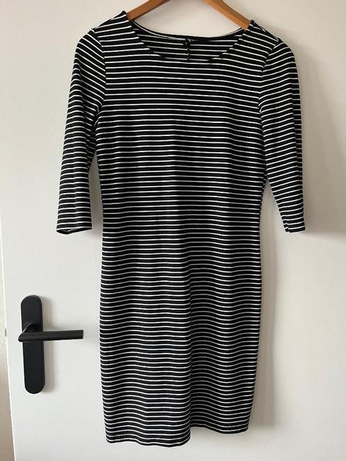 Modern Parisienne - Gestreepte Stretchjurk, Kleding | Dames, Jurken, Gedragen, Maat 36 (S), Zwart, Boven de knie, Ophalen of Verzenden
