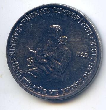 Turkije 5 Lira 1975 Vrouw met Baby aan Borst - Oplage 17.000 beschikbaar voor biedingen