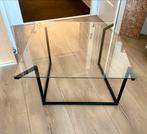 Industriële salon hoektafel glas GRATIS, Huis en Inrichting, Tafels | Salontafels, Ophalen, Gebruikt, 50 tot 100 cm, Vierkant