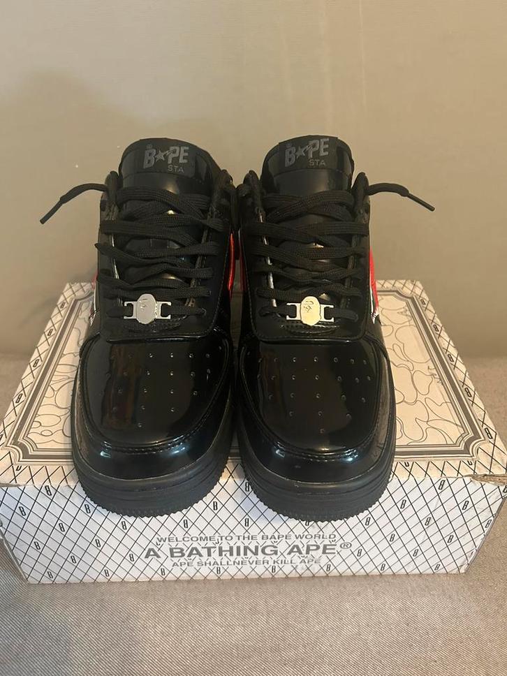 Bathing Ape Bape Sta Low Shark Black maat 44, Kleding | Heren, Schoenen, Zo goed als nieuw, Sneakers of Gympen, Ophalen