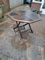 Hardhouten 7-kant Tafel, Ophalen of Verzenden, Gebruikt, Rechthoekig, Hout