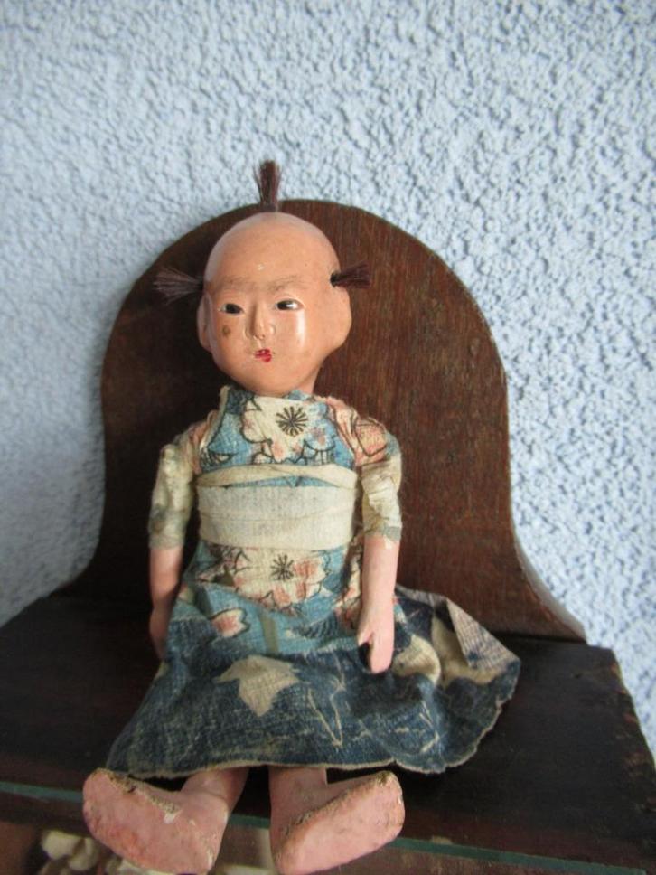 ANTIEK POPJE JAPANS verzenden mogelijk, Antiek en Kunst, Antiek | Speelgoed, Ophalen