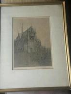 ets Hooglandse kerk Leiden fons van de Velde, Antiek en Kunst, Kunst | Etsen en Gravures, Ophalen