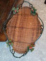 Rieten dienblad met decoratie, Ophalen of Verzenden, Zo goed als nieuw, Ovaal