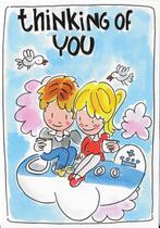 Ongelopen Ansichtkaart KLM Thinking of You ( B3888), Verzamelen, Ansichtkaarten | Themakaarten, Ophalen of Verzenden, 1980 tot heden