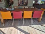 Zanotta design stoelen eetkamerstoelen rood een geel, Huis en Inrichting, Stoelen, Ophalen, Zo goed als nieuw, Rood, Leer