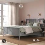 Ikea Hemmes bed grijs,2 lattenbodems,2 matrassen 160x200cm., Ophalen, Zo goed als nieuw, Tweepersoons