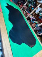 Zwarte kleur kalfs halve huid 1.5 mm dik Stug&glad lap A-38, Zwart, Leer of Kunstleer, Ophalen of Verzenden, Zo goed als nieuw