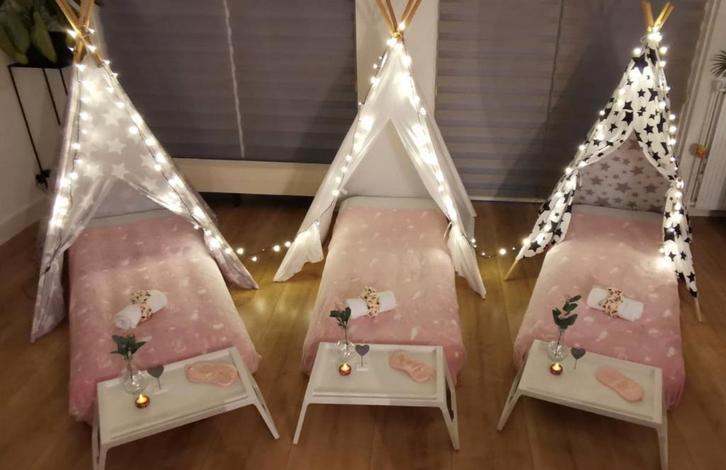 Tipitent slaapfeestje, Hobby en Vrije tijd, Feestartikelen | Verhuur, Ophalen