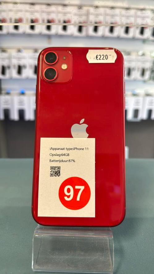 iPhone 11 64GB Rood (97), Telecommunicatie, Mobiele telefoons | Apple iPhone, Zo goed als nieuw, 64 GB, Zonder abonnement, Zonder simlock