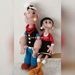 Nieuwe zelfgehaakte knuffels. Grote Popeye en Olijfje., Ophalen of Verzenden, Nieuw, Knuffel
