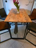 Hoge Keukentafel met Barstoelen, Ophalen, Gebruikt, 100 tot 150 cm, 50 tot 100 cm