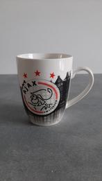 Ajax amsterdam officiële mok zwart wit grachtenhuizen logo, Ophalen of Verzenden, Zo goed als nieuw, Ajax, Overige typen