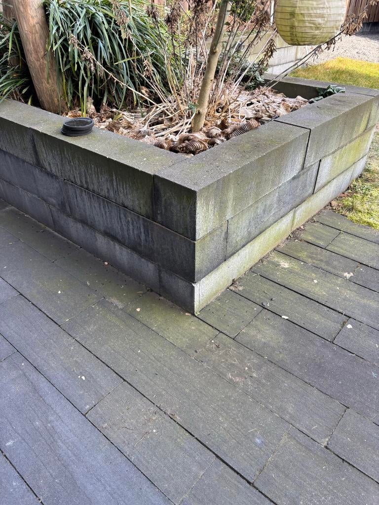 150 Border blokken 15x15x60cm - Overbodig na verbouwing, Tuin en Terras, Bielzen en Borders, Ophalen, Gebruikt, Blok, Beton