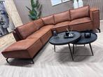 ZGAN Industriële Lederen Hoekbank - Cognac - 260 x 245, Huis en Inrichting, Banken | Bankstellen, Ophalen, 250 tot 300 cm, -, -