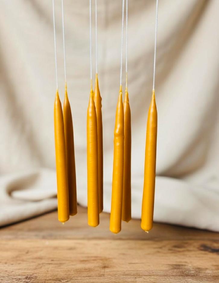 100% Bijenwas Kaarsen, Huis en Inrichting, Woonaccessoires | Kandelaars en Kaarsen, Zo goed als nieuw, Ophalen of Verzenden