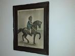 Antieke lijst met bijzondere kunst/foto van meisje op paard, Antiek en Kunst, Ophalen
