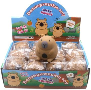 PARTIJ SOFT & SQUISHY CAPYBARA 7CM SQUEEZE TOYS IN DISPLAY beschikbaar voor biedingen
