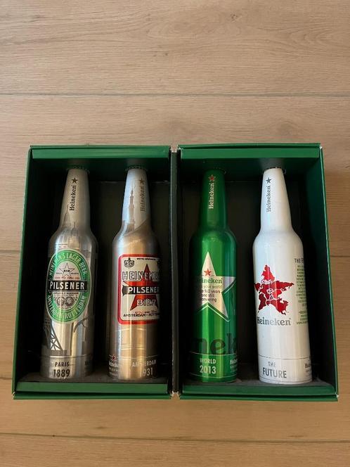Heineken Limited Edition 4 blikken flesjes met inhoud, Verzamelen, Biermerken, Zo goed als nieuw, Flesje(s), Heineken, Ophalen of Verzenden