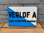 Emaille Bord Verlof A (Zwak-Alcoholische Dranken), Antiek en Kunst, Antiek | Emaille, Ophalen of Verzenden