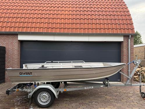 Qwest B380 Aluminium Boot + Marlin Trailer. In goede staat!, Watersport en Boten, Vis- en Consoleboten, Zo goed als nieuw, Tot 10 pk