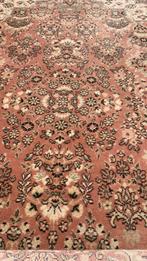 Mooi vintage tapijt,zuiver wol,oudroze/terra,125x190,, Gebruikt, 100 tot 150 cm, Vintage, Groen