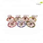 Mokka Kopjes Schoteltjes set van 7, Ophalen of Verzenden, Zo goed als nieuw, Nvt, Overige stijlen