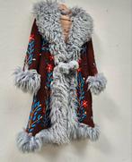 Prachtige Afghaanse Jas Suède Handgeborduurd S-M-L, Maat 38/40 (M), Bruin, Nieuw, Ophalen of Verzenden