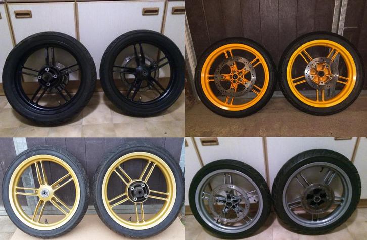 Velgen set met band TZR50 wiel TZR 130/70 -17 100/80 -17, Fietsen en Brommers, Brommeronderdelen | Algemeen, Gebruikt, Frame, Ophalen of Verzenden