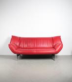 ACTIE!! 1x Leolux Tango 3-zits/223cm Bank Rood Leer – Chroom