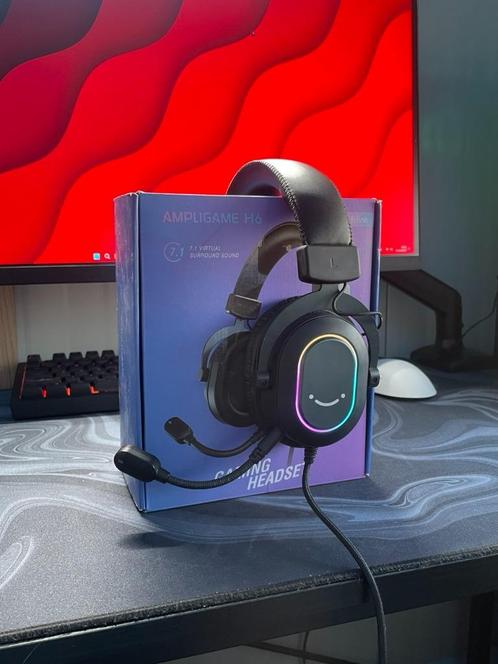 FIFINE AmpliGame H6 USB Headset for PC Gaming with RGB, In-l, Computers en Software, Headsets, Zo goed als nieuw, Over-ear, Bedraad
