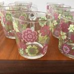 12 X Vintage IKEA ‘Godta’ koffie/thee glazen mok | gebloemd, Huis en Inrichting, Keuken | Servies, Verzenden, Glas, Overige stijlen