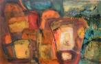 Bob Bonies(1937)Olie op Papier"Abstracte Compositie"Ges Ged, Antiek en Kunst, Kunst | Schilderijen | Modern, Ophalen of Verzenden