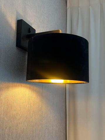 Wandlamp zwart velvet met goud beschikbaar voor biedingen