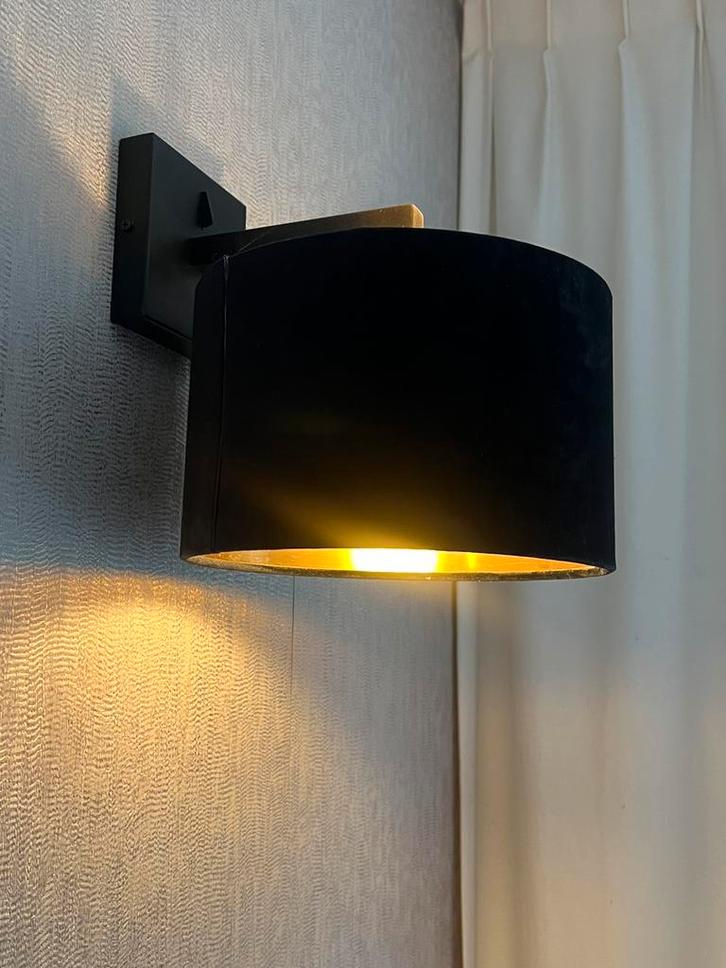 Wandlamp zwart velvet met goud, Huis en Inrichting, Lampen | Wandlampen, Zo goed als nieuw, Ophalen of Verzenden