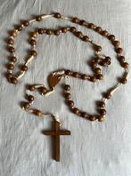 Grote (!) houten rozenkrans ketting / decoratief / klooster, Ophalen of Verzenden, Zo goed als nieuw, Sieraad, Christendom | Katholiek