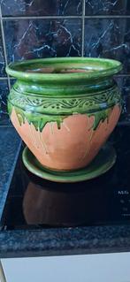 Geglazuurde terracotta vaas., Tuin en Terras, Bloempotten, Ophalen, Rond, Minder dan 25 cm, Minder dan 40 cm
