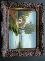 Schilderij van Dijk - Landschap met huis aan het water, Antiek en Kunst, Kunst | Schilderijen | Klassiek, Ophalen