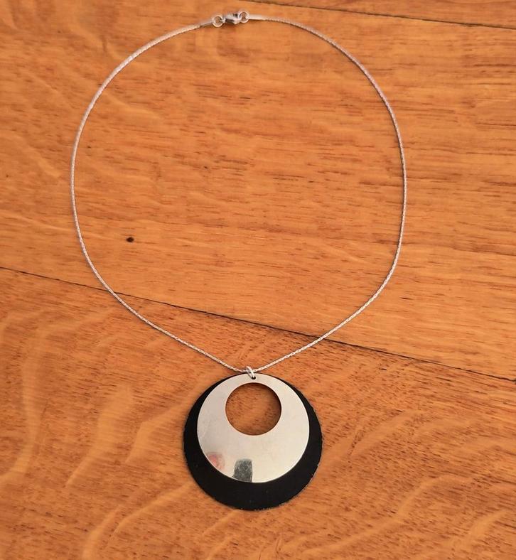 Mod Fashion - Vintage - 1960s, Sieraden, Tassen en Uiterlijk, Kettingen, Gebruikt, Overige materialen, Zilver, Met hanger, Ophalen of Verzenden