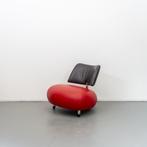 1x Leolux Pallone Fauteuil Rood/Donkerbruin - Chroom, Huis en Inrichting, 75 tot 100 cm, Ophalen of Verzenden, Zo goed als nieuw