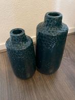 Set van 2 blauwe vazen, Huis en Inrichting, Woonaccessoires | Vazen, Ophalen, Blauw, Aardewerk of Porselein, Minder dan 50 cm