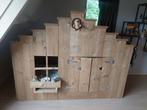 Vogelhuisbed, kinderbed steigerhout 90x200, Ophalen, Zo goed als nieuw, Stapelbed
