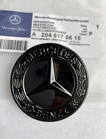 Mercedes motorkap LOGO zwart EMBLEEM C E G GLC GLE S KLASSE beschikbaar voor biedingen