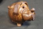 Vintage. Pottery Dog Money Box. Piggy Bank. Brown Glaze, Ophalen of Verzenden