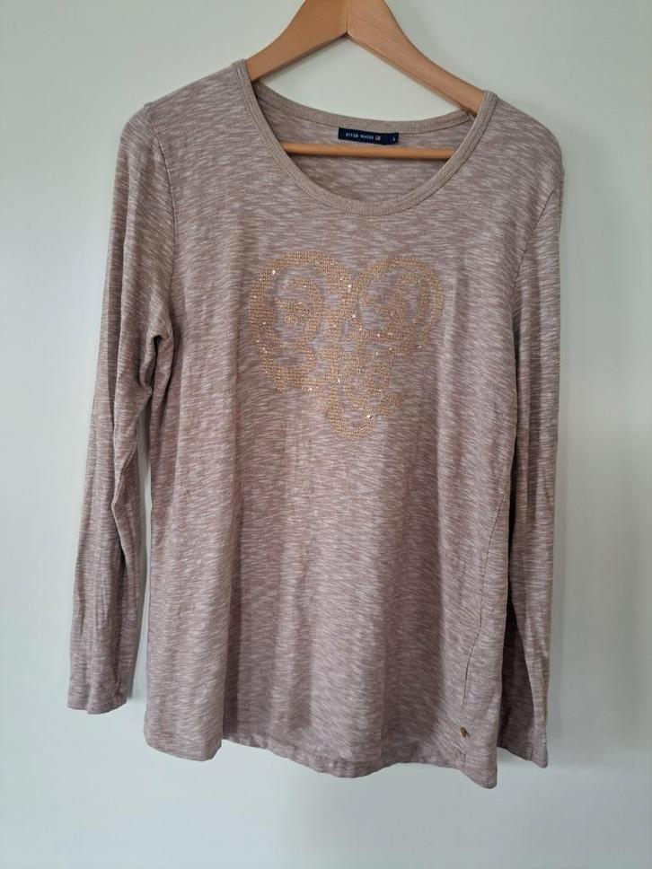 Longsleeve River Woods L beige, Kleding | Dames, T-shirts, Zo goed als nieuw, Maat 42/44 (L), Beige, Lange mouw, Ophalen of Verzenden