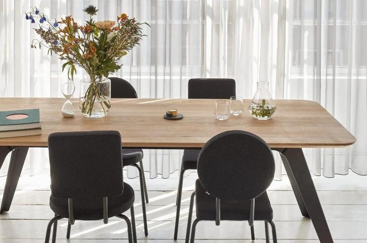 Puik Fold design eettafel 200x100cm – massief eiken, Huis en Inrichting, Tafels | Eettafels, Zo goed als nieuw, 50 tot 100 cm