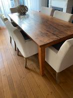 Robuuste houten eettafel, Huis en Inrichting, Tafels | Eettafels, Ophalen, Gebruikt, 50 tot 100 cm, Vijf personen of meer