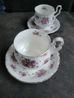 Violetta royal albert bone china england, Kop en/of schotel, Gebruikt, Ophalen of Verzenden, Porselein